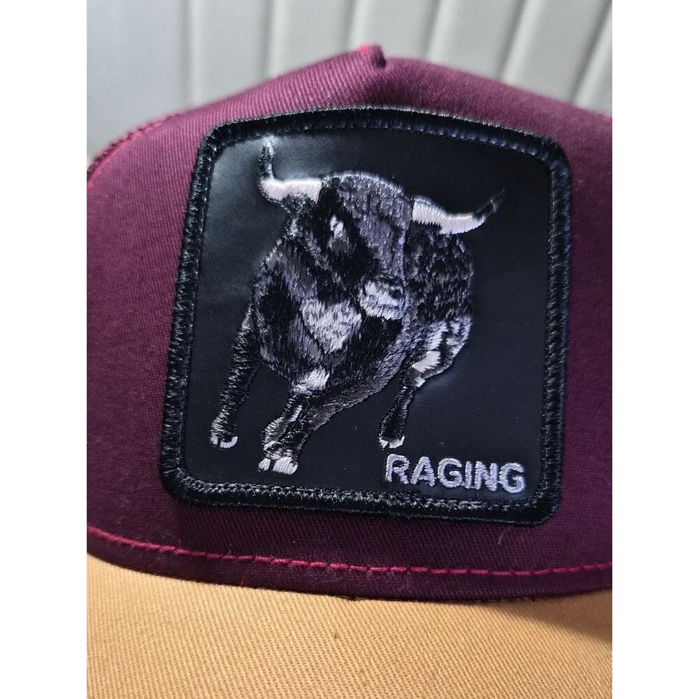 Raging Bull Patch Mesh Trucker Hat - Burgundy The Farm Goorin Bros